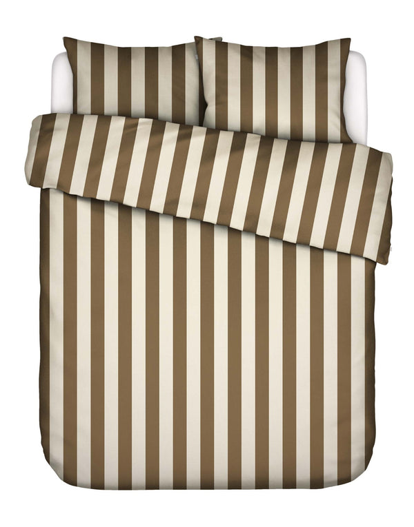 Essenza Dekbedovertrek Minte Stripe Slate brown - Vanilla