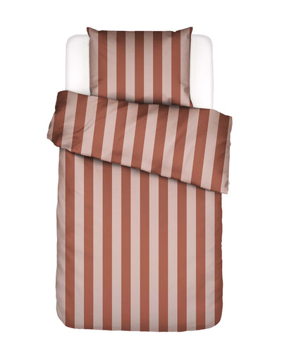 Essenza Dekbedovertrek Minte Stripe Terracotta - Blush pink