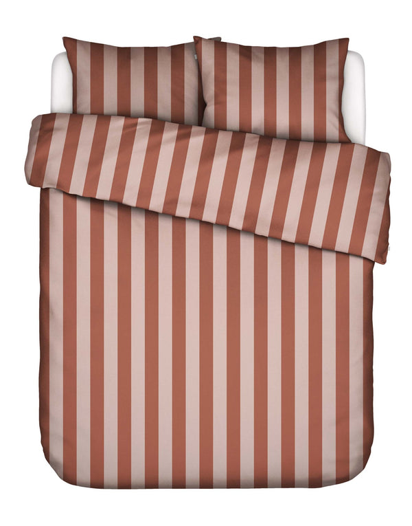 Essenza Dekbedovertrek Minte Stripe Terracotta - Blush pink