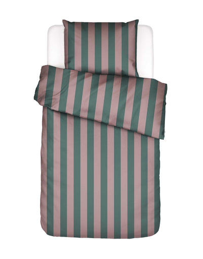 Essenza Dekbedovertrek Minte Stripe Woodrose - Dark teal