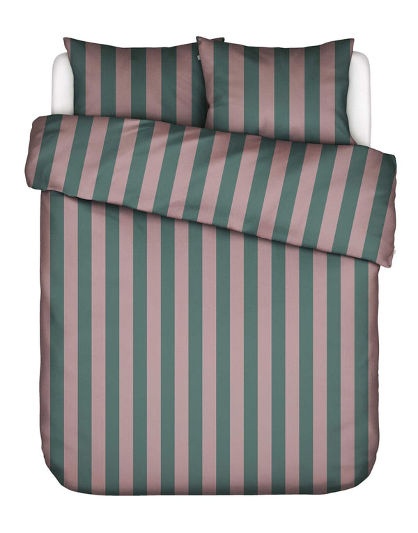 Essenza Dekbedovertrek Minte Stripe Woodrose - Dark teal