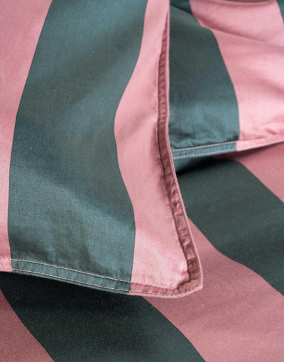 Essenza Dekbedovertrek Minte Stripe Woodrose - Dark teal