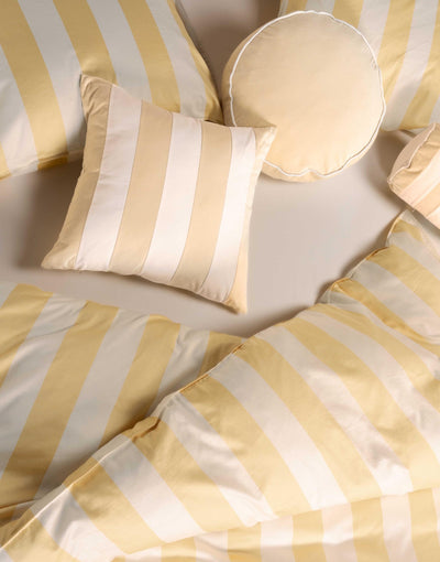 Essenza Dekbedovertrek Minte Stripe Yellow straw - Vanilla