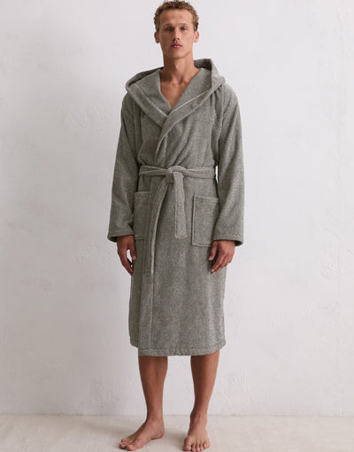 Marc O'Polo Badjas Timeless Men Melange Antraciet