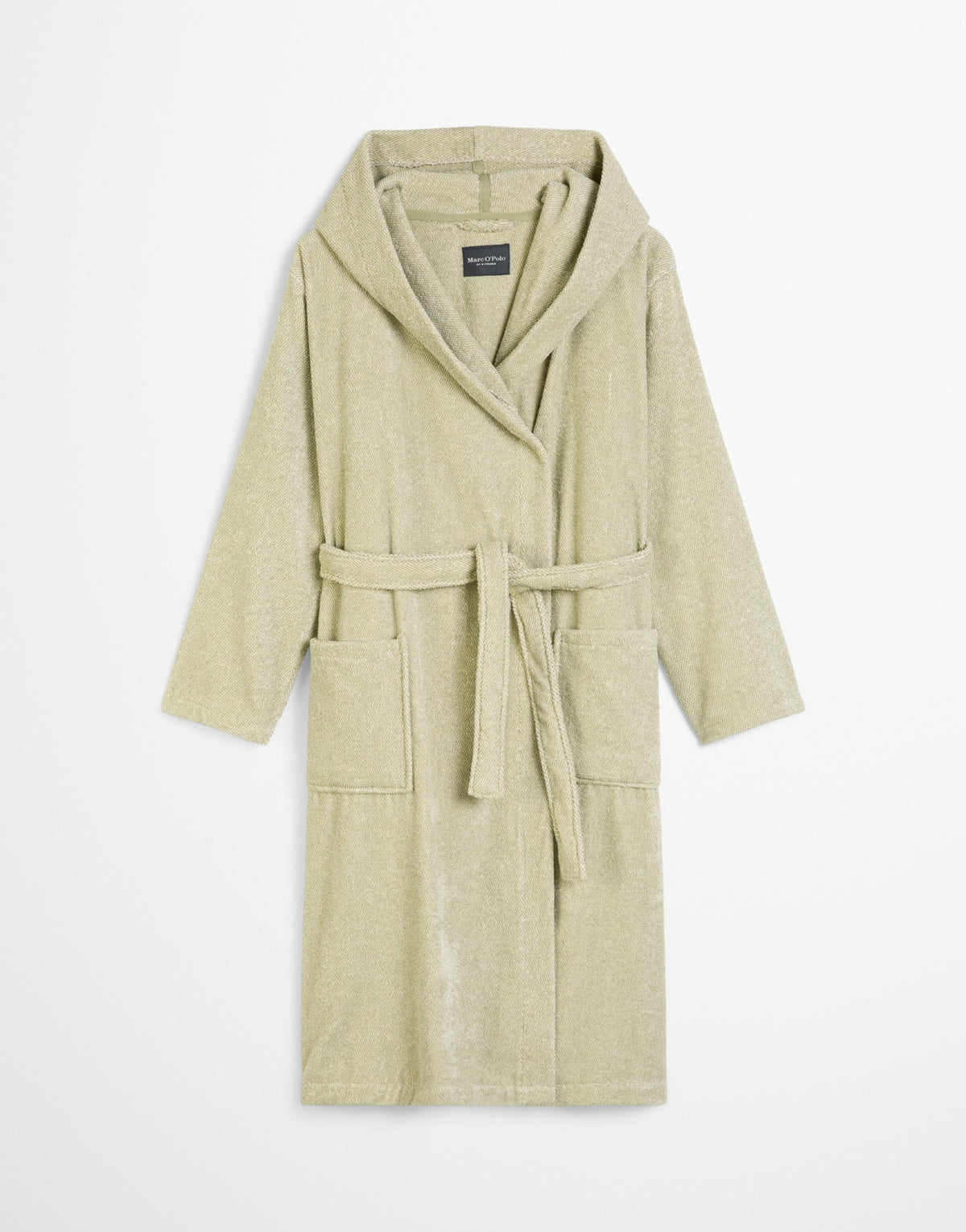Marc O'Polo Badjas Timeless Men Melange Mosgroen