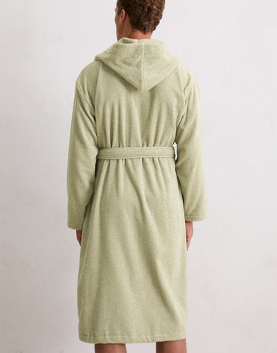 Marc O'Polo Badjas Timeless Men Melange Mosgroen