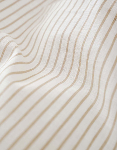 Marc O'Polo Dekbedovertrek Classic fine stripe Dark Sand
