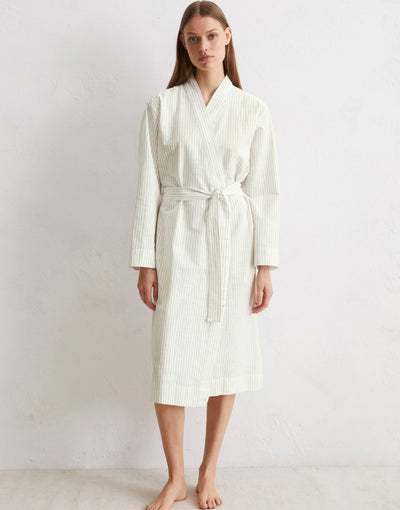 Marc O'Polo Kimono Classic fine stripe Grey mist