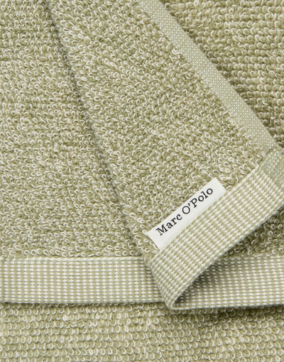 Marc O'Polo Handdoek Timeless melange Mosgroen