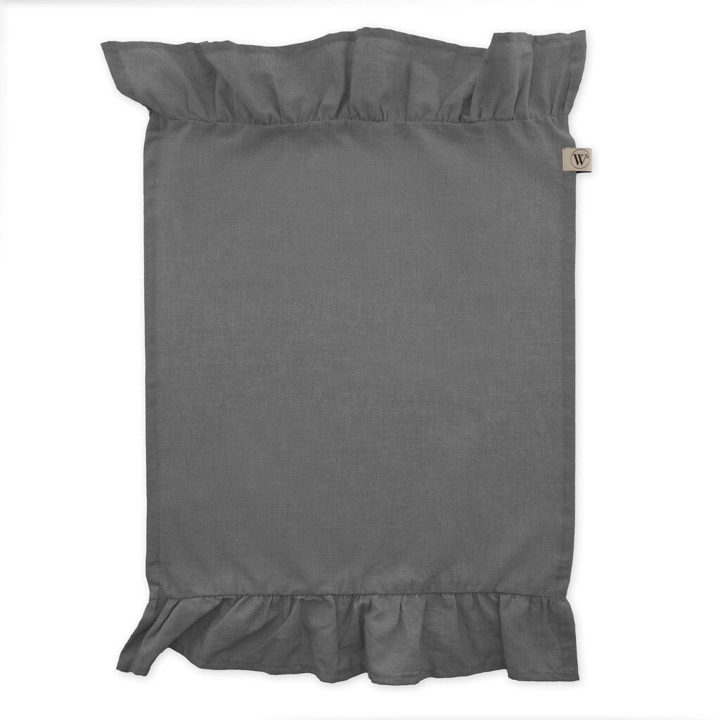 Walra Servet Set Lovely Linen Ruffles Anthracite Set van 4