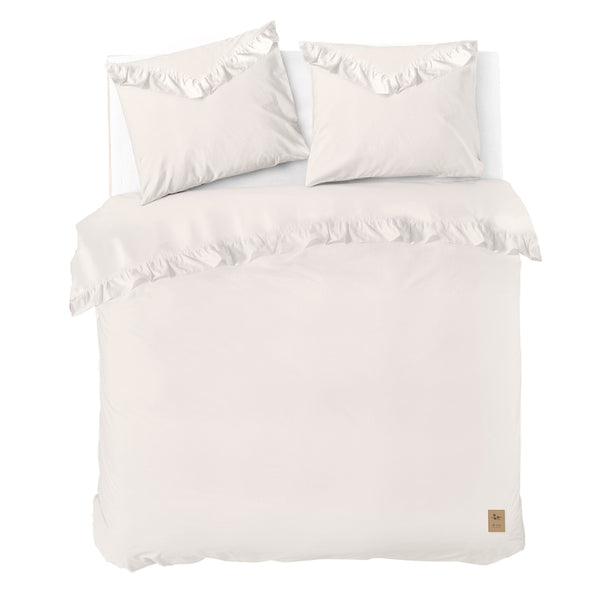 Dindi Home Dekbedovertrek White Ruffle Off White