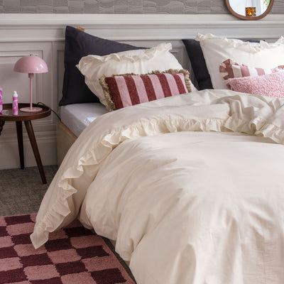 Dindi Home Dekbedovertrek White Ruffle Off White