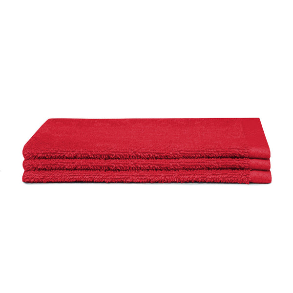 Seahorse Washandje Pure Red Set van 3