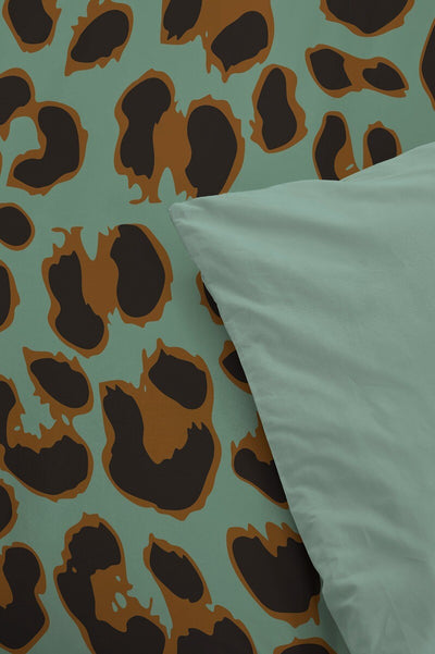 Byrklund Dekbedovertrek Lazy Leopard Green 200x220 cm