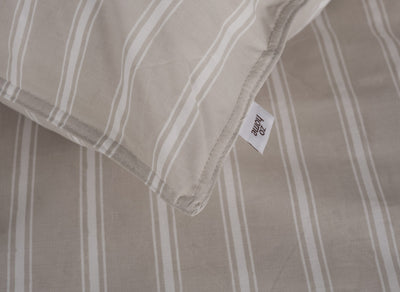 Zohome Dekbedovertrek Righe di Percalle Light-Taupe