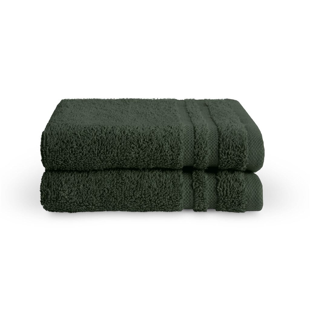 Byrklund Gastendoekje Bath Basics (PP) Dark Green Set van 2