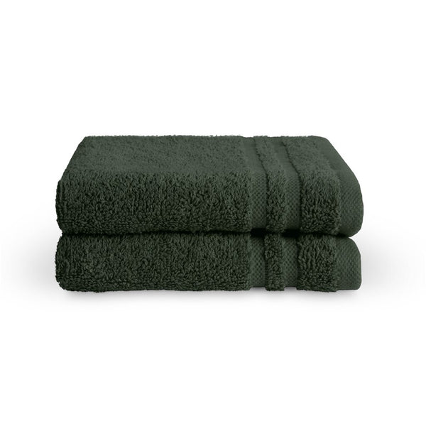 Byrklund Gastendoekje Bath Basics (PP) Dark Green Set van 2
