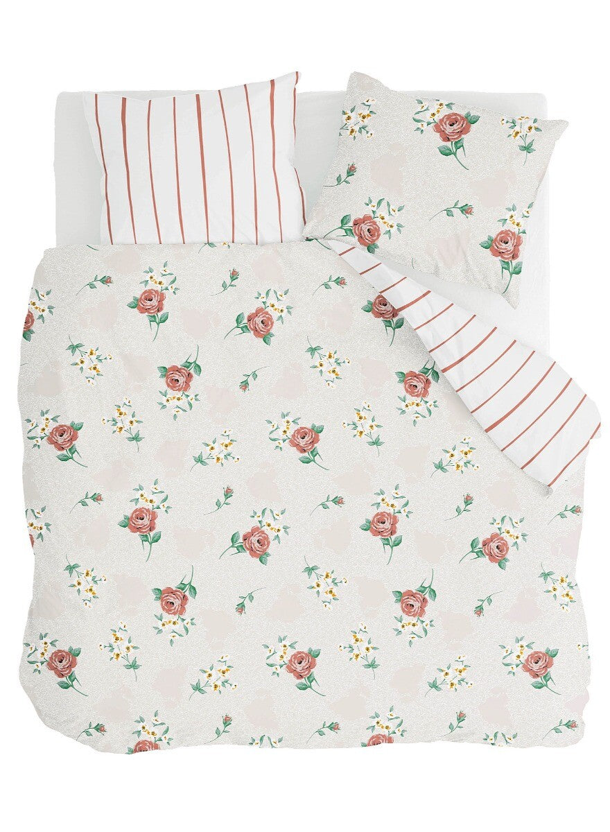 Walra Dekbedovertrek Red Roses Off White