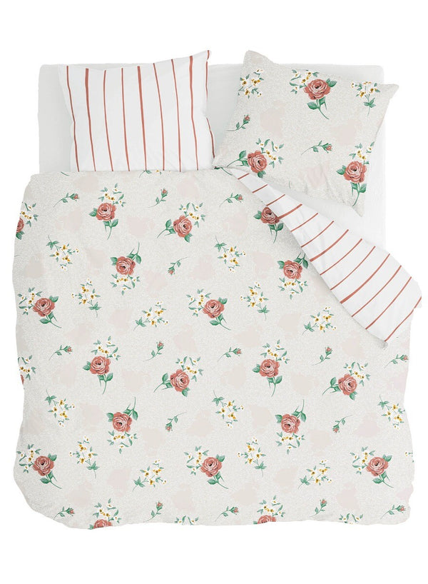 Walra Dekbedovertrek Red Roses Off White
