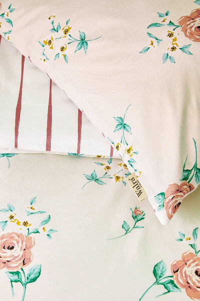 Walra Dekbedovertrek Red Roses Off White