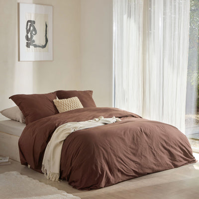 Walra Dekbedovertrek Vintage Satin Brown