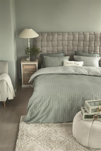 Riviera Maison Dekbedovertrek Bambu Grey Green