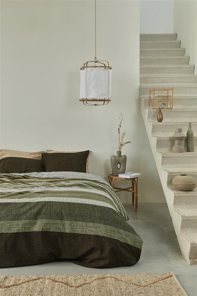 BeddingHouse Dekbedovertrek Arvin Olive Green 240x200/220 cm