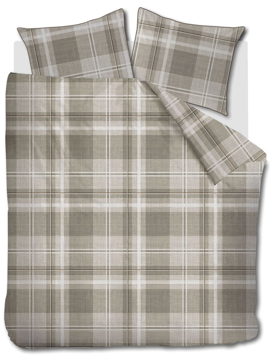 Riviera Maison Dekbedovertrek Tartan Check Sand