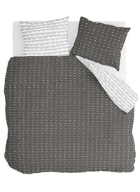 Walra Dekbedovertrek More Dashes Off Black / Grijs 200x220 cm