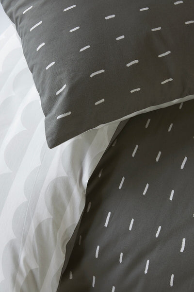 Walra Dekbedovertrek More Dashes Off Black / Grijs 200x220 cm