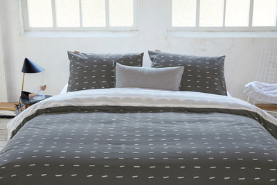 Walra Dekbedovertrek More Dashes Off Black / Grijs 200x220 cm