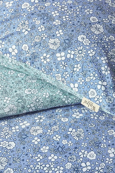 Walra Dekbedovertrek Retro Flowers Blauw / Jade