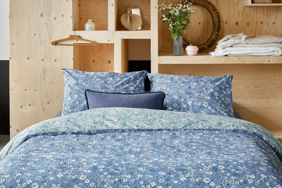 Walra Dekbedovertrek Retro Flowers Blauw / Jade