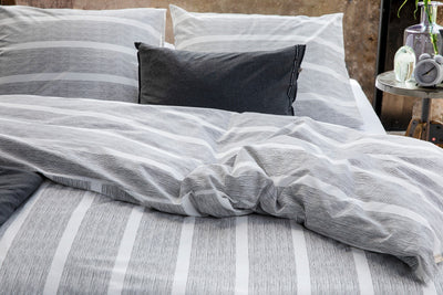 Walra Dekbedovertrek Stripe Along Anthracite 200x220 cm