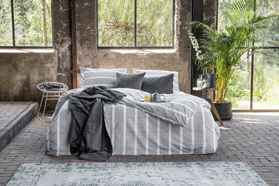 Walra Dekbedovertrek Stripe Along Anthracite 200x220 cm