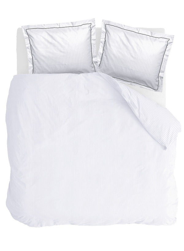 Walra Dekbedovertrek Subtile Stripe Wit / Antraciet