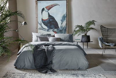 Walra Dekbedovertrek Vintage Cotton Elephant Grey