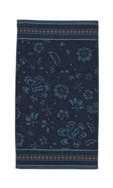 Pip Studio Handdoek Jasmin Jacquard Donker Blauw 55x100