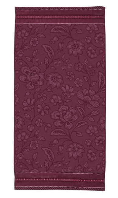 Pip Studio Handdoek Jasmin Jacquard Donker roze 70x140