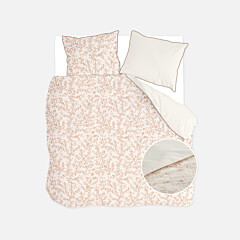Walra Dekbedovertrek Blushed Leaves Off White / Roze