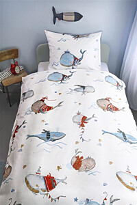 Beddinghouse x Hanneke de Jager Dekbedovertrek Whaletastic Blauw