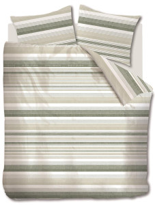 Riviera Maison Dekbedovertrek Sturdy Stripe - Grijsgroen