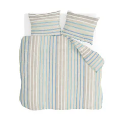 Walra Dekbedovertrek Natural Stripes Jade