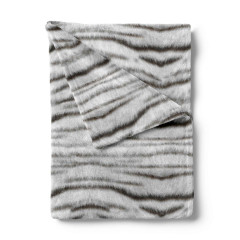 ZoHome Grey Plaid Siberian-White-Tijger 140x200 cm, gemaakt van 100% Polyester