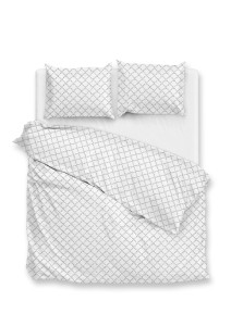 Zohome Dekbedovertrek Linea-di-Satinado White