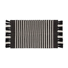 WALRA Badmat Stripes & Structure Off Black / Wit