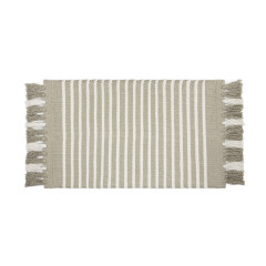 WALRA Badmat Stripes & Structure Taupe / Wit
